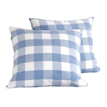 Azari Yarn-Dyed Gingham Washed Cotton European Pillowcases (Set of 2)